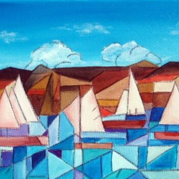Pintura intitulada "Barcos" por Catarina Ribeiro, Obras de arte originais