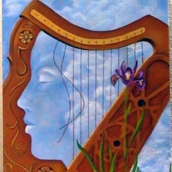 Painting titled "Harpa" by Catarina Ribeiro, Original Artwork