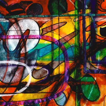 Peinture intitulée "Morceaux de vie 2" par Catb, Œuvre d'art originale, Aquarelle