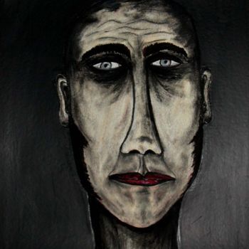 Painting titled "Homme triste" by Catb, Original Artwork, Pastel