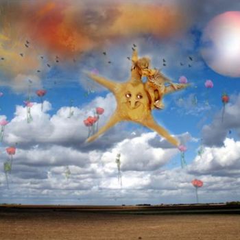 Arts numériques intitulée "atterrissage" par Catherine Boulogne, Œuvre d'art originale, Peinture numérique