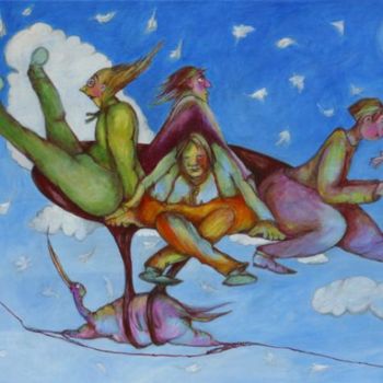 Painting titled "Voyage en hanap" by Catherine Boulogne, Original Artwork, Acrylic