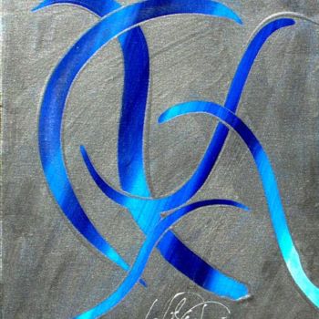 Painting titled "Argento blu" by Caterina Lo Vaglio, Original Artwork