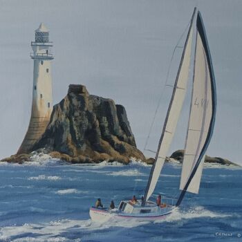 Schilderij getiteld "Sailing around fast…" door Cathal O Malley, Origineel Kunstwerk, Acryl