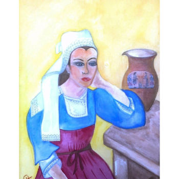 Peinture intitulée "La bretonne" par Cathart, Œuvre d'art originale