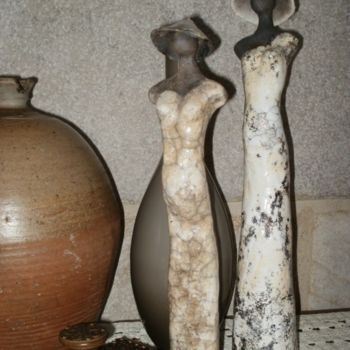 Sculpture intitulée "les demoiselles" par Cathbv, Œuvre d'art originale