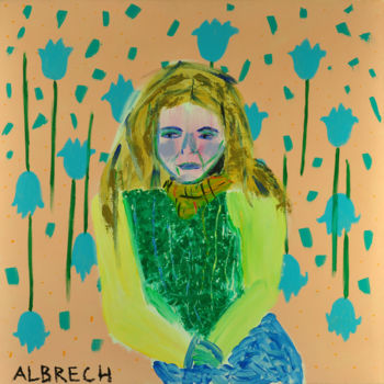 Schilderij getiteld "Aloys" door Catherine Albrech, Origineel Kunstwerk, Acryl Gemonteerd op Frame voor houten brancard