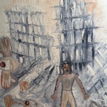 Картина под названием "911" - Catherine Albrech, Подлинное произведение искусства, Акрил Установлен на Деревянная рама для н…