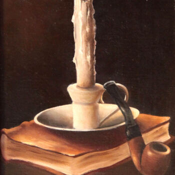 Peinture intitulée "La Pipe" par Catherine Bantwell Huiban, Œuvre d'art originale, Huile Monté sur Châssis en bois