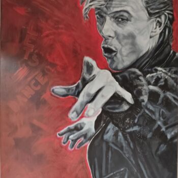 Peinture intitulée "David Bowie" par Catherine Barrier, Œuvre d'art originale, Acrylique