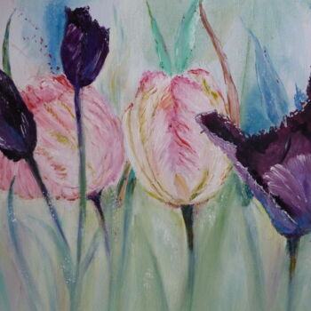 Painting titled "TULIPES" by Catherine Boissy, Original Artwork