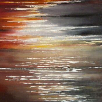 Painting titled "coucher de soleil" by Catherine Boissy, Original Artwork