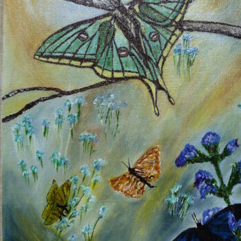 Schilderij getiteld "ronde de papillons" door Catherine Boissy, Origineel Kunstwerk