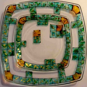 Design titled "Service de table -…" by Catherine Bosser, Original Artwork, Stained glass painting