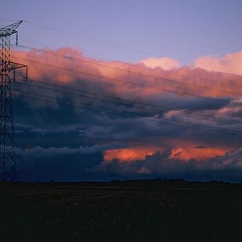 Photographie intitulée "Beauce. Ciel d'orage" par Catherine Boutin, Œuvre d'art originale