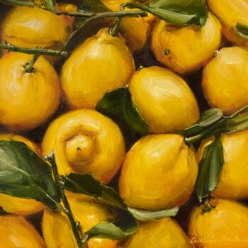 Pintura intitulada "Лимоны" por Katerina Braiko, Obras de arte originais, Óleo