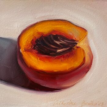 Картина под названием "Персик" - Катерина Брайко, Подлинное произведение искусства, Масло