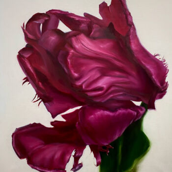 Peinture intitulée "Винный Тюльпан" par Katerina Braiko, Œuvre d'art originale, Huile