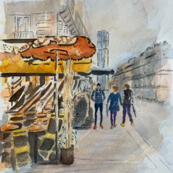 Drawing titled "Montparnasse - rue…" by Catherine Brunet, Original Artwork, Watercolor