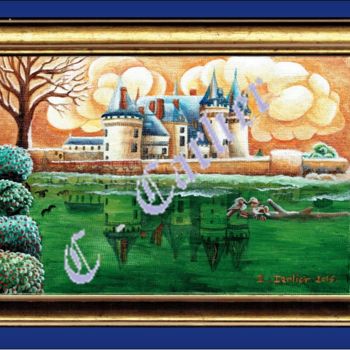 Painting titled "Château de sully-s-…" by Catherine  Carlier, Original Artwork, Oil