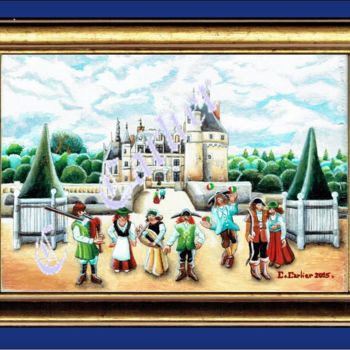 Painting titled "Château de Chenonce…" by Catherine  Carlier, Original Artwork, Oil