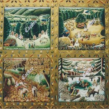 Peinture intitulée "4-saisons-art-majeu…" par Catherine  Carlier, Œuvre d'art originale, Huile