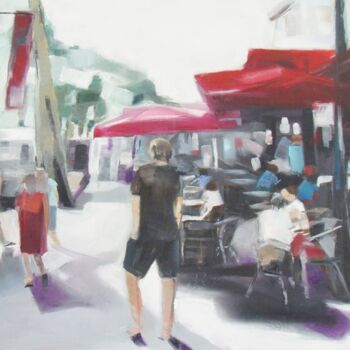 Painting titled "Cours Mirabeau /AIX" by Catherine Cascio, Original Artwork, Oil