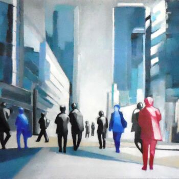 Schilderij getiteld "business-center.jpg" door Catherine Cascio, Origineel Kunstwerk, Olie