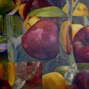 Painting titled ""REFLETS de POMMES"" by Catherine Chesneau, Original Artwork