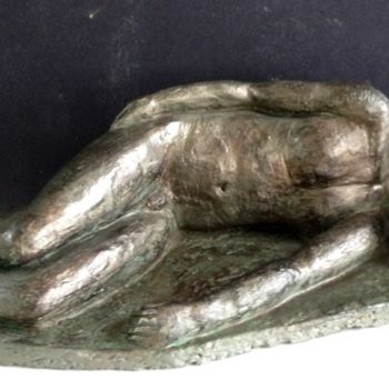 Sculpture titled "Nu endormi" by Catherine Clare, Original Artwork, Terra cotta