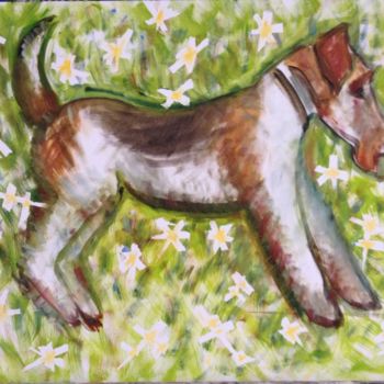 "Franklin fox terrier" başlıklı Tablo Catherine Clare tarafından, Orijinal sanat, Petrol