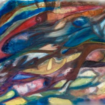 Painting titled "Arctique 2" by Catherine Clare, Original Artwork, Oil