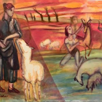 Painting titled "Pastorale" by Catherine Clare, Original Artwork