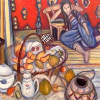 Pittura intitolato "Hommage à Matisse e…" da Catherine Clare, Opera d'arte originale, Olio