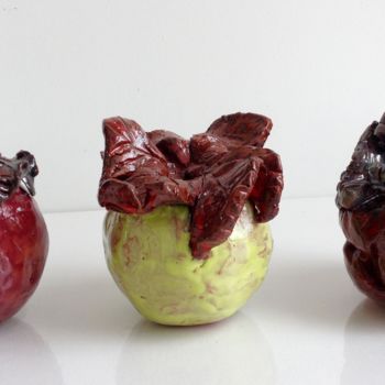 Sculpture intitulée "Pommes" par Catherine Clare, Œuvre d'art originale