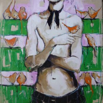 Картина под названием "des fleurs agitées…" - Catherine Cornec, Подлинное произведение искусства, Другой