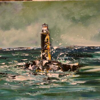 Peinture intitulée "Phare en haute mer" par Catherine Cornut (Cathcosarts), Œuvre d'art originale, Acrylique