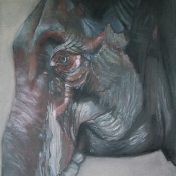 제목이 "Le vieil éléphant"인 미술작품 Catherine Costet (Lccat)로, 원작, 파스텔