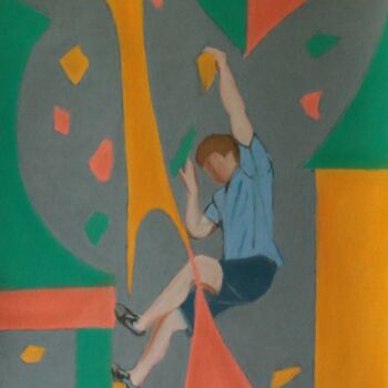 Картина под названием "Escalade sportive a…" - Catherine Costet (Lccat), Подлинное произведение искусства, Пастель