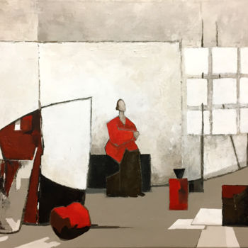 Malerei mit dem Titel "Réflexion" von Catherine Decressac, Original-Kunstwerk, Acryl