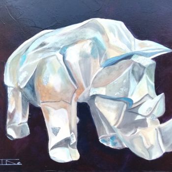 Malerei mit dem Titel "rhino.jpg" von Catherine Degrenne, Original-Kunstwerk, Acryl