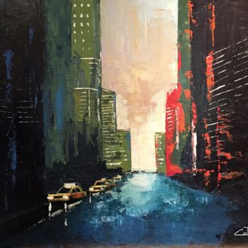 Malarstwo zatytułowany „new-york-by-night.j…” autorstwa Catherine Degrenne, Oryginalna praca, Akryl