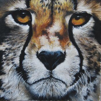 Картина под названием "guepard.png" - Catherine Digue - Turpin, Подлинное произведение искусства, Гуашь