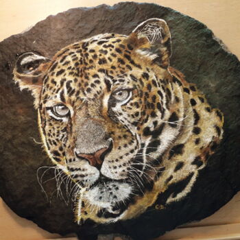 Pittura intitolato "léopard" da Catherine Digue - Turpin, Opera d'arte originale, Gouache