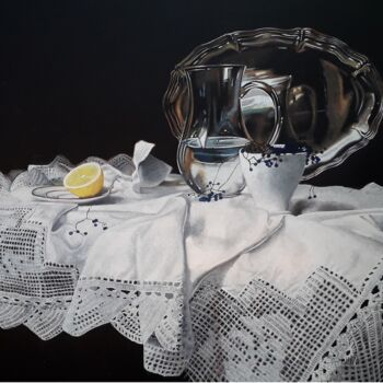 Painting titled "nature morte citron…" by Catherine Digue - Turpin, Original Artwork, Gouache