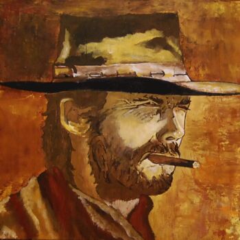 Pittura intitolato "clint-eastwood.jpg" da Catherine Digue - Turpin, Opera d'arte originale