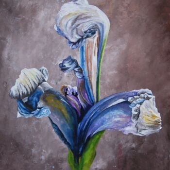 Peinture intitulée "mort-de-l-iris.jpg" par Catherine Digue - Turpin, Œuvre d'art originale