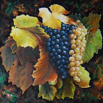 Painting titled "les-vendanges.jpg" by Catherine Digue - Turpin, Original Artwork