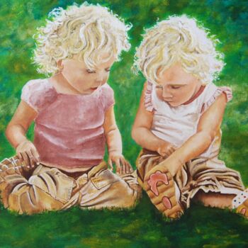 Peinture intitulée "les-bambins-2.jpg" par Catherine Digue - Turpin, Œuvre d'art originale