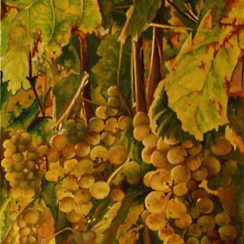 Painting titled "raisins.jpg" by Catherine Digue - Turpin, Original Artwork, Gouache